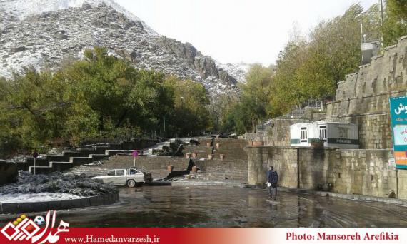  برف پاییزی رنگی زمستانی به پاییز الوند بخشید